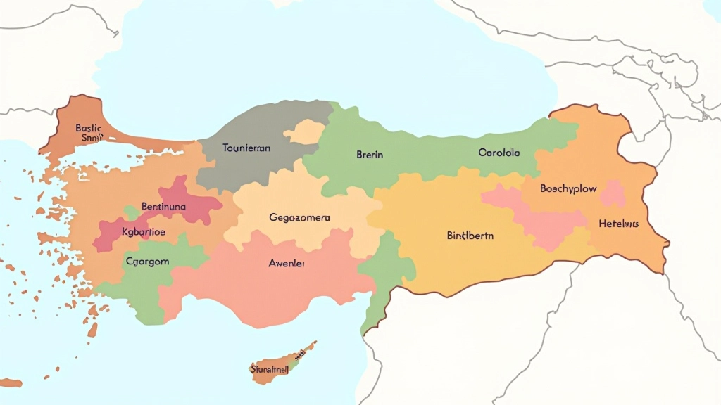 Farklı Türkiye bölgelerinin haritası, lehçe farklılıkları görseli, renkli bölge gösterimleri